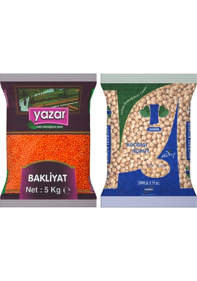 Yazar Kırmızı Mercimek 5 KG + Yazar Koçbaşı Nohut 5 KG