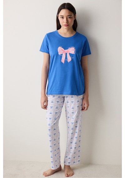 Penti Fancy Bows Pantolon Mavi Pijama Takımı Mavi