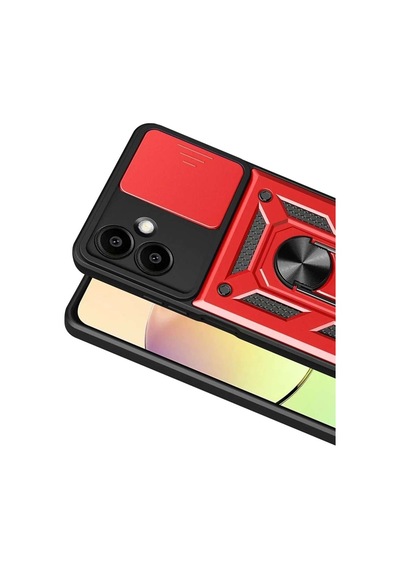 Galaxy A07 4g Pars Lens Yüzüklü Silikon - Kırmızı