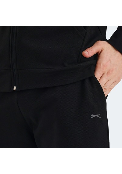 Slazenger KEEN IN Erkek Fermuarlı Kapüşonlu Cepli Siyah Eşofman Takımı