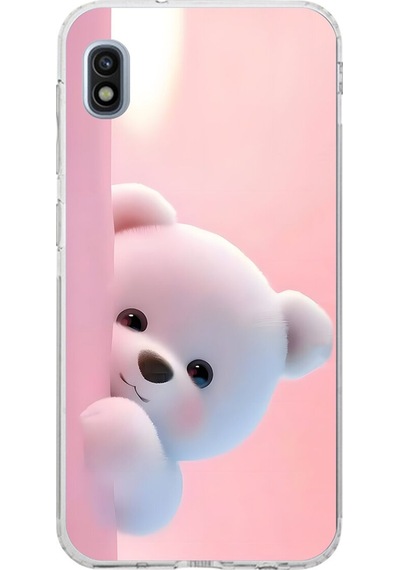 Samsung Galaxy A10 Uyumlu Şeffaf Kılıf 1 Peluş Ayıcık Tasarımlı