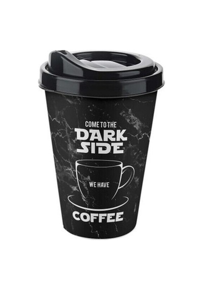 9122 Kahve Bardağı 400 Ml Mat Siyah Desenli