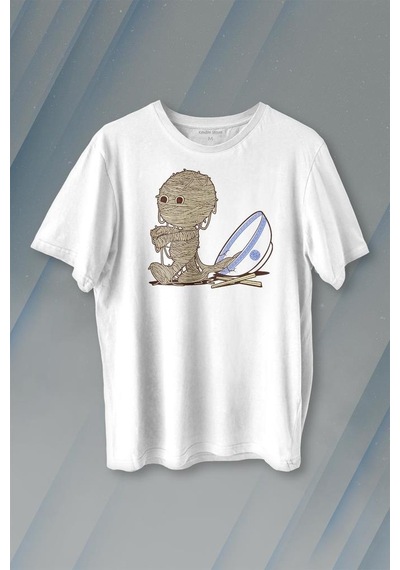 Noodle Mummy Mumya Totem Komik Baskılı Tişört Unisex T-shirt 001
