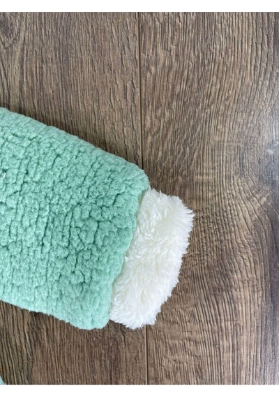 101 Dalmaçyalı Çift Kat Wellsoft Kürklü Tavşan Kulak Unisex Kışlık Bebek Tulum Yeşil