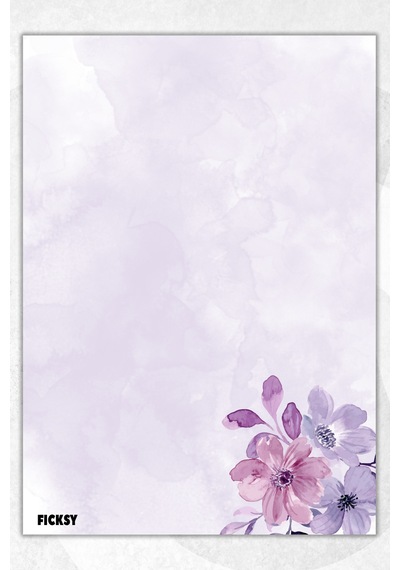 A5 Çiçek Bloknot Çizgisiz Defter - 50 Yaprak - Memopad - Notepad - Not Defteri - Not Kağıdı - 1958 Çok Renkli