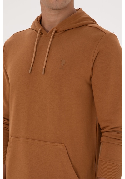U.S. Polo Assn. Erkek Regular Fit Kapüşonlu Camel Basic Sweatshirt 50313720-VR233