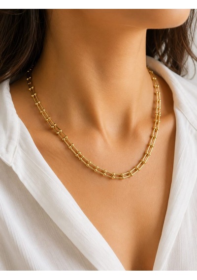 Cm Jewelry Nova Gold Çelik Kolye Altın