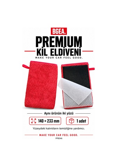 Bgea Premium Kil Eldiveni 140x233 Mm Mikrofiber Ve Kil Yüzeyli Araç Bakım Eldiveni