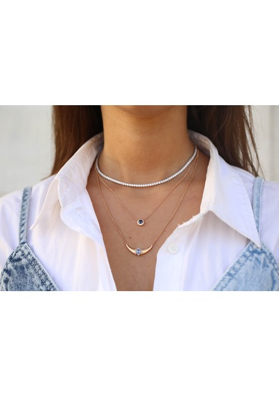 Reis Kuyumculuk T9894 Su Yolu Choker Beyaz Altın Kolye