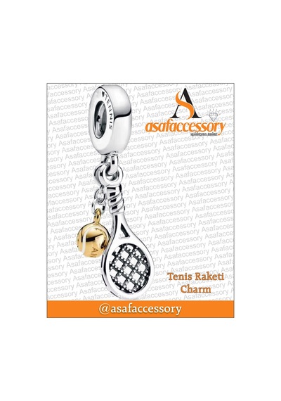 Tenis Raketi Charm Gümüş Kaplama
