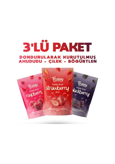 Freeze Dried Çilek, Böğürtlen Ahududu 3'lü Paket Diğer