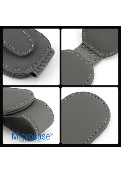 Microcase Universal Suni Deri Oto Güneş Gözlük Tutucu Askılık Mıknatıslı - Al5240