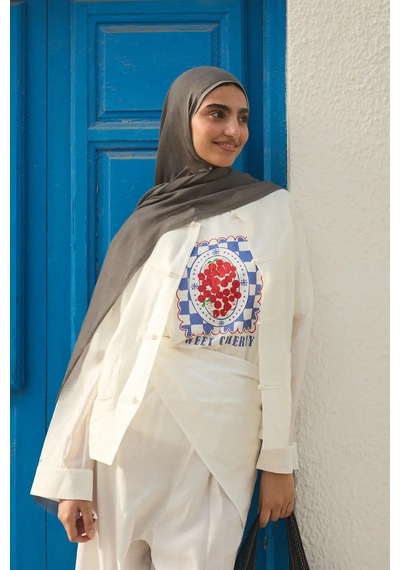 Deserto Fashion Tencel Şal-3640 Kül Gri