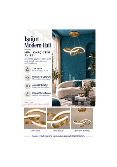 Mini Kar Çiçeği Küçük Modern Ledli Avize 3 Renk Power Ledli Gold Kaplama Kumandalı Çoçuk Odası Yatak Odası Mutfak
