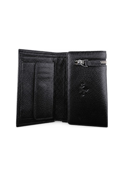 Alphaclub Bag Erkek Hakiki Deri Fermuarlı Çok Bölmeli Kartlıklı Cüzdan Siyah