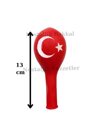 29 Ekim Cumhuriyet Bayramı 10 Adet Türk Bayraklı Balon Tebrik Kartı Hediye Seti