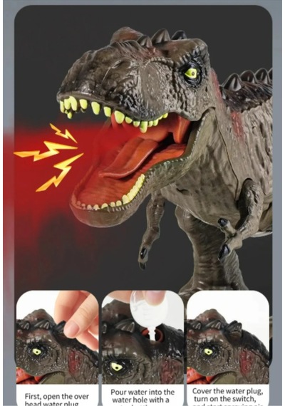 Uzaktan Kumandalı Dinozor T-rex Sesli Işıklı Jurassic World Modeli Dinazor 32 Cm Çok Renkli