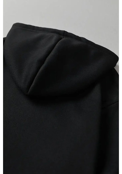 Uyguntarz Black Baskılı Pamuklu Oversize Sweatshirt siyah