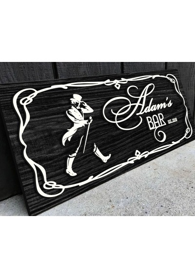 Bk Gift Kişiye Özel Kabartma Tasarım Siyah Ebony Ahşap Bar Tabelası, Home Bar Tabela, Rustik Ev Dekorasyonu, Duvar Dekoru-5