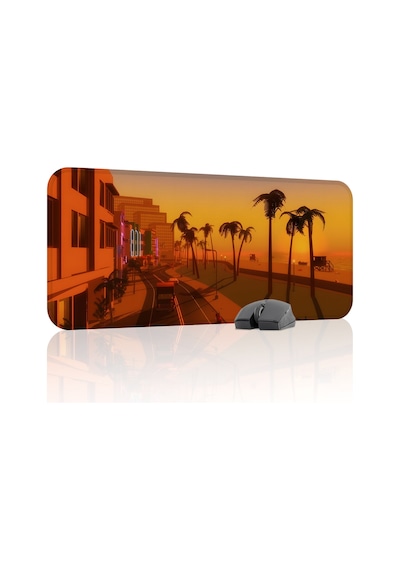 Gta Vice City Kaymaz Dikişli Kauçuk Oyuncu Mousepad V5 - 70x30 Xl Gaming Mouse Pad Fare Altlığı