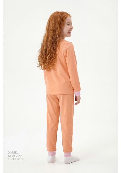 Penti Pembe Kız Çocuk Relaxalotl Uzun Kollu Pamuklu 2'li Pijama Takımı