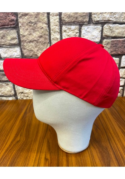Hamze Düz Basic Pamuklu Unisex Cap Şapka Kırmızı
