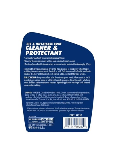 Starbrite - Ptef Katkılı Şişme Bot Temizleyici Ve Koruyucu 950 Ml : Hypalon Ve Pvc Botlarınız İçin Güneş Zırhı Ve Kusursuz Temizlik