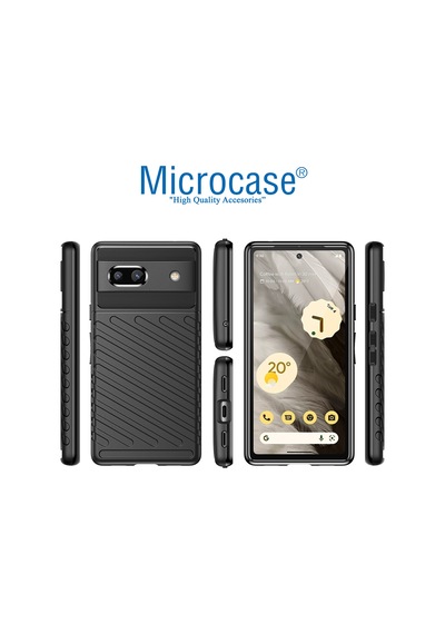 Google Pixel 7a Thunder Serisi Silikon Kılıf - Siyah Al3421