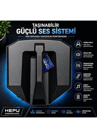 Hp-979 Partybox Bluetooth Hoparlör 8 Hoparlör 40w Güç Rgb Işık Tws Destekli