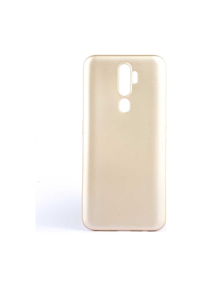 Noktaks - Oppo Uyumlu Oppo A5 2020 - Kılıf Mat Renkli Esnek Premier Silikon Kapak - Gold