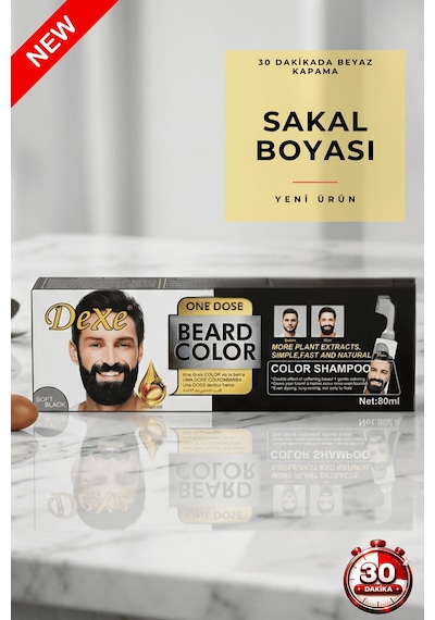 Dexe Argan Yağlı Sakal Boyama Şampuanı Siyah 80 ML