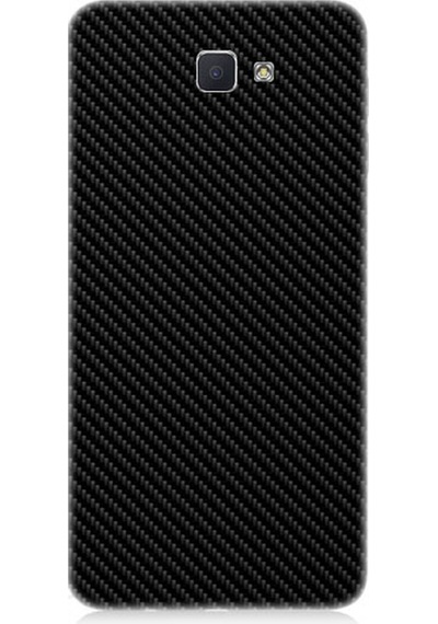 Samsung Galaxy J5 Prime Uyumlu Silikon Kılıf Siyah Karbon Motif