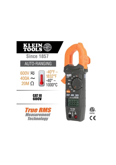 Klein Tools Cl220 Dijital Pens Ampermetre, Otomatik Aralık Ayarlı 400 Amper Ac, Ac/dc Gerilim, Trms
