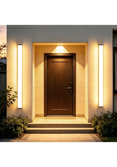 Tr Uzun Dış Mekan Duvar Lambası Led Alüminyum Ip65 Su Geçirmez Modern Duvar Lambası Villa Teras Bahçe Koridor Mer