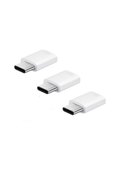 Samsung Uyumlu, Micro Usb To Usb Type C Adaptörü 3-Pack Ee-Gn930K