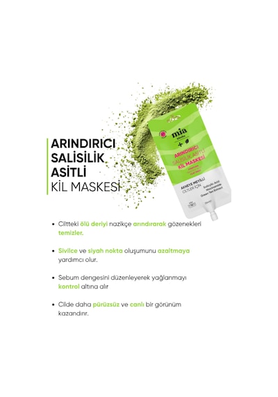 Mia Klinika Arındırıcı Salisilik Asitli Kil Maskesi 25 ML