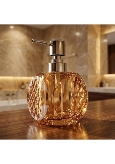 Adet Akrilik Sıvı Sabunluk 210 Ml - 3 Farklı Renkli Kırılmaz Şeffaf Banyo Ve Mutfak Düzenleyici Şık Losyon Ve S Diğer