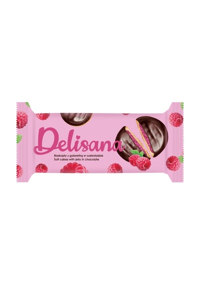 Delisana Çikolata Kaplamalı Ahududu Aromalı Jöle Dolgulu Kek 135gr 2 Adet