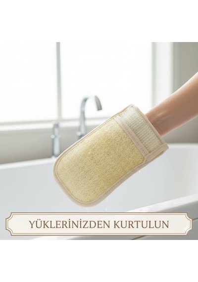 Doğal Kabak Lifli Kese Banyo Eldiveni Çift Taraflı Vucüt Kesesi Peeling Eldiven,15x23 Cm,exfoliating, Cilt Temizleyici Yenileyici Canlandırıcı Etki, Selülit Karşıtı,hücre Yenileme