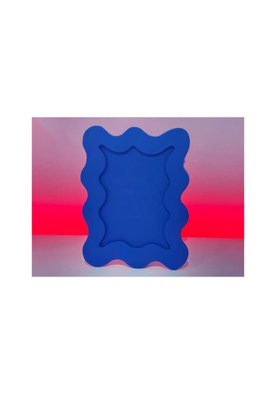 Alvera Dalgalı Fotoğraf Çerçevesi Wiggle Tasarım Masaüstü Çerçeve 10x15 Cm Fotoğraf Çerçevesi Mavi