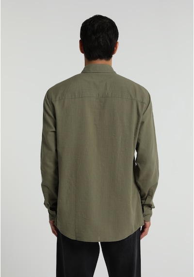 Colin's Colins Regular Fit Shirt Neck Düz Erkek Yeşil Uzun Kol Gömlek Cl1082053 Q1.v1 Sag Çok Renkli