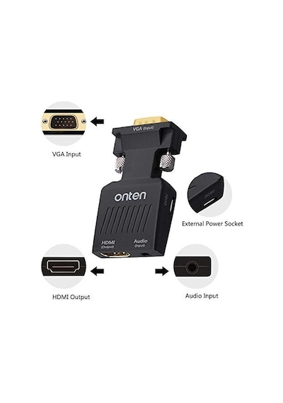 Onten Otn-7557 1080P Hdmi To Vga Ses Çıkışlı Dönüştürücü Kablo