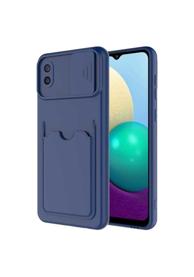Galaxy A02 Kılıf Zore Kartix Kapak Lacivert