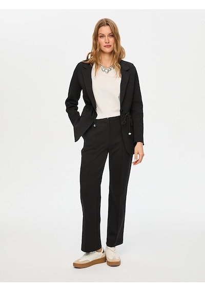 Faik Sönmez Beli Tünelli Astarsız Örme Blazer Ceket S26ckt007 Us26ckt00710 Siyah