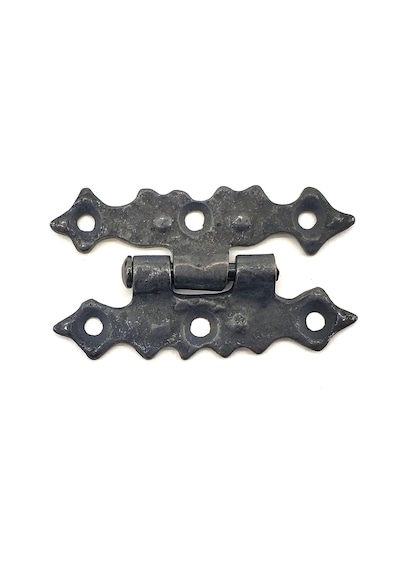 Antika Tarz Dekoratif Pirinç Yıldız Menteşe - 63x36 Mm, Oksit Çok Renkli