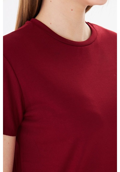 Sortie Collection Etek Ucu Damla Yırtmaçlı Basic Modal Bluz Bordo