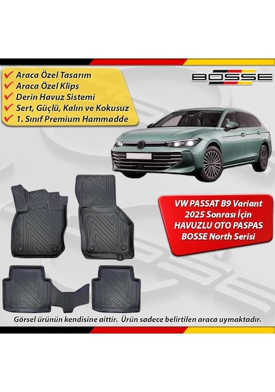 Vw Passat B9 Paspas Araca Özel Variant Stw 2025 Sonrası Derin Havuzlu Bosse North Serisi