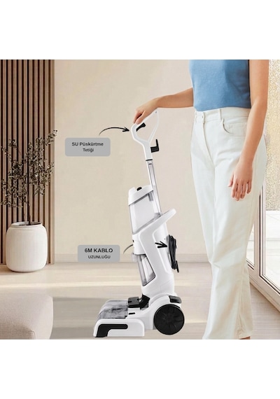 Youban K12 Plus Steamix Buharlı Halı Ve Koltuk Yıkama Makinesi Beyaz