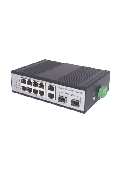 Spacenet 8 Port 10/100/1000+2 Sfp Fiber +2 Uplink Endüstriyel Poe