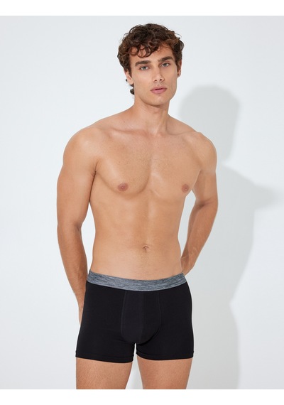 Koton Basic 3'lü Boxer Seti Kırçıllı Siyah 5wlm90066mk Siyah